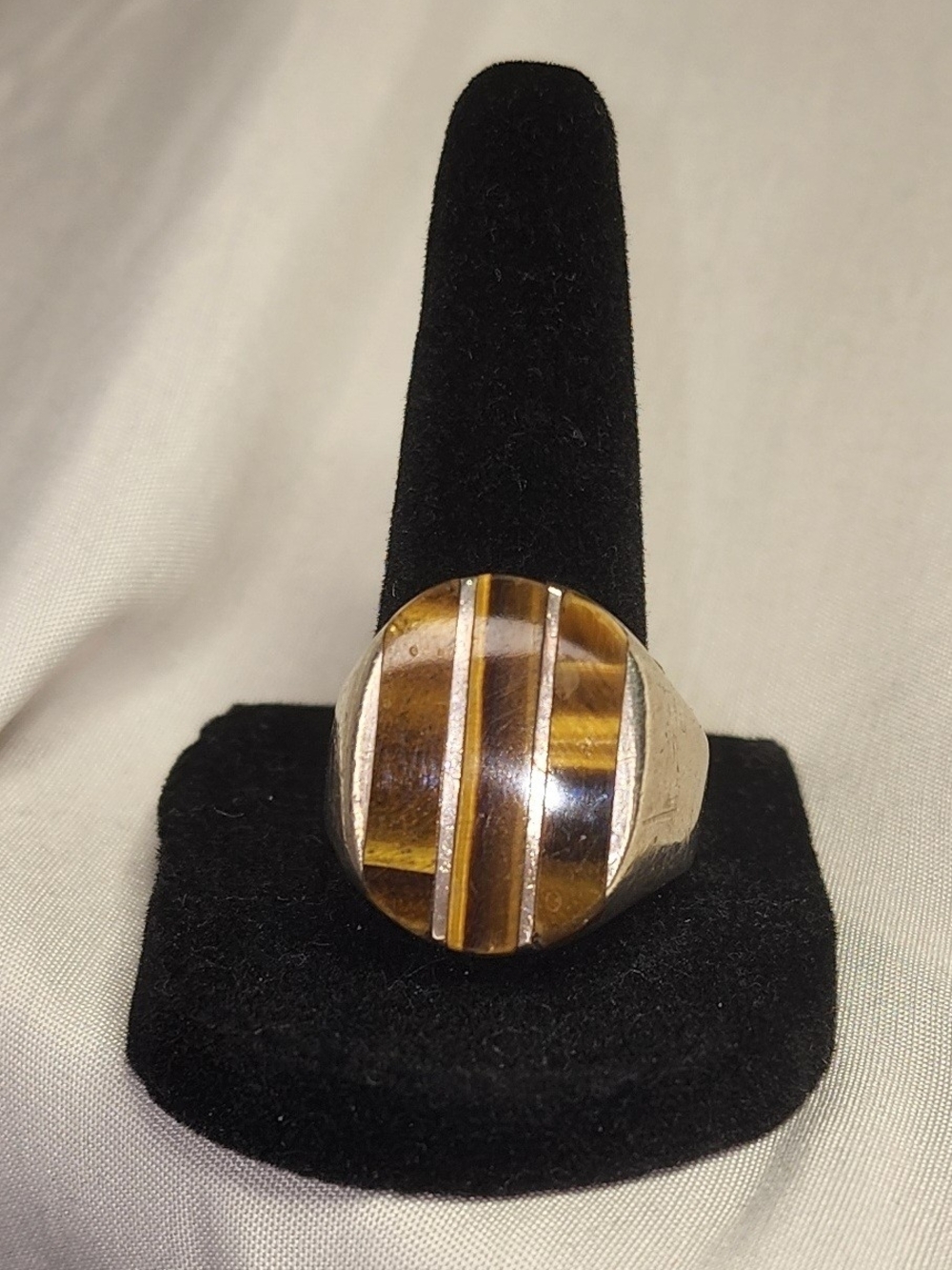 Tiger's Eye Sterling Silver Ring Sz 11.25